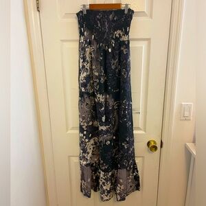 Express Y2K strapless tiered maxi dress grunge goth fairy dark romantic boho